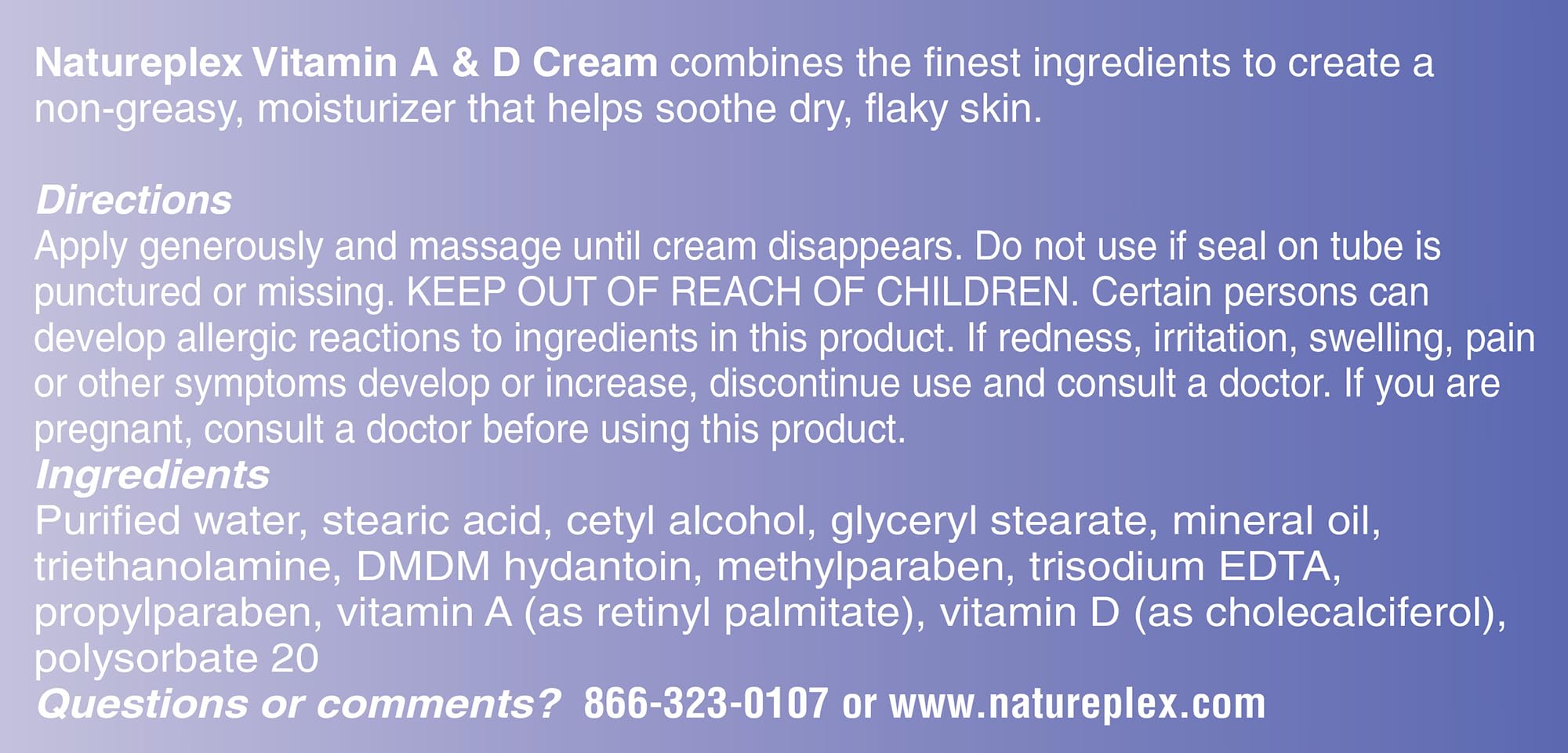 Natureplex A&D Cream close-up shows gentle, soothing texture.