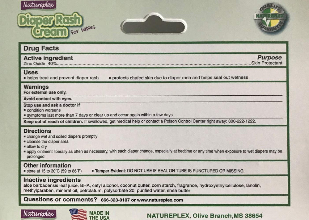 Natureplex 3-tube packaging on display for easy diaper rash relief