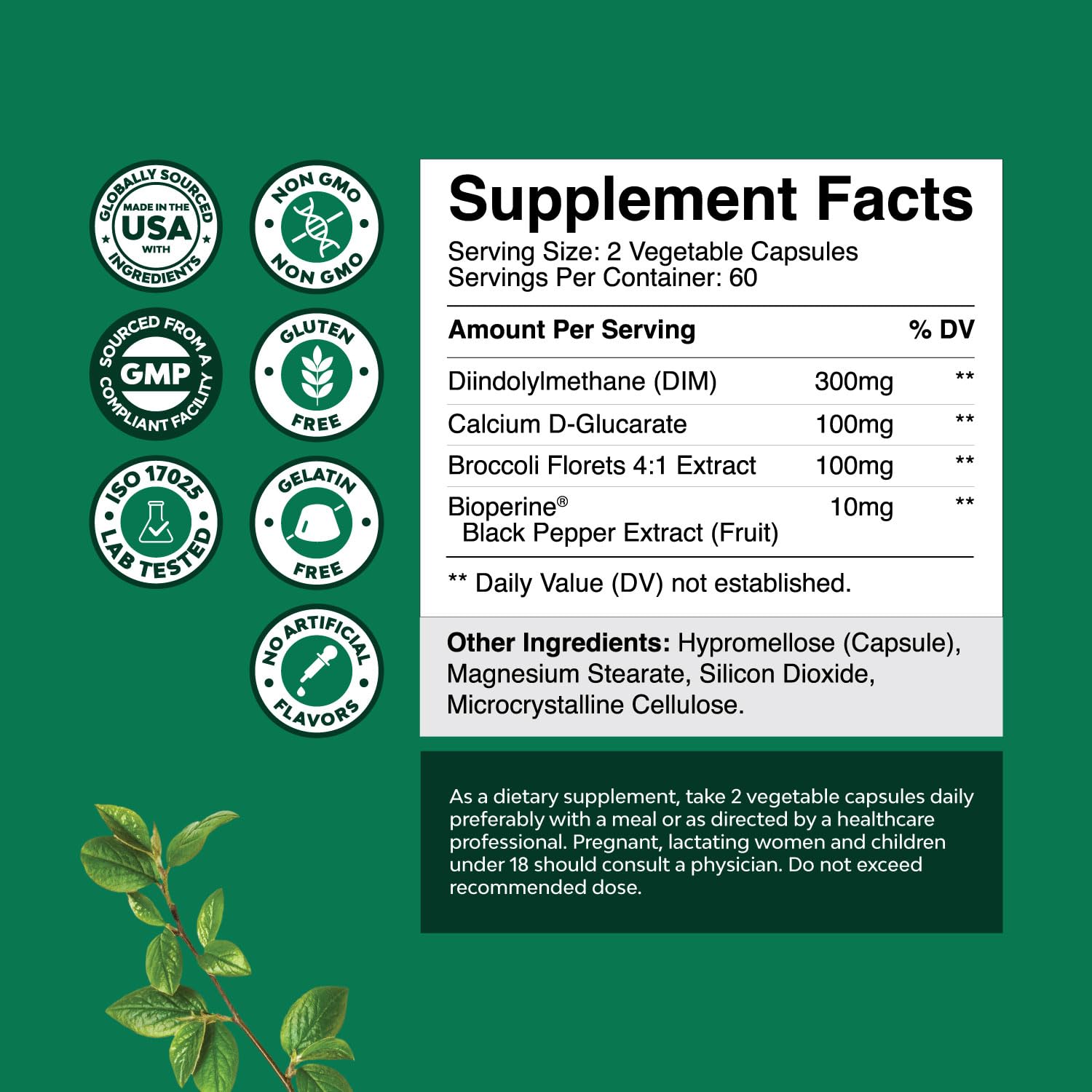 Natures Craft DIM capsules close-up for easy daily support.