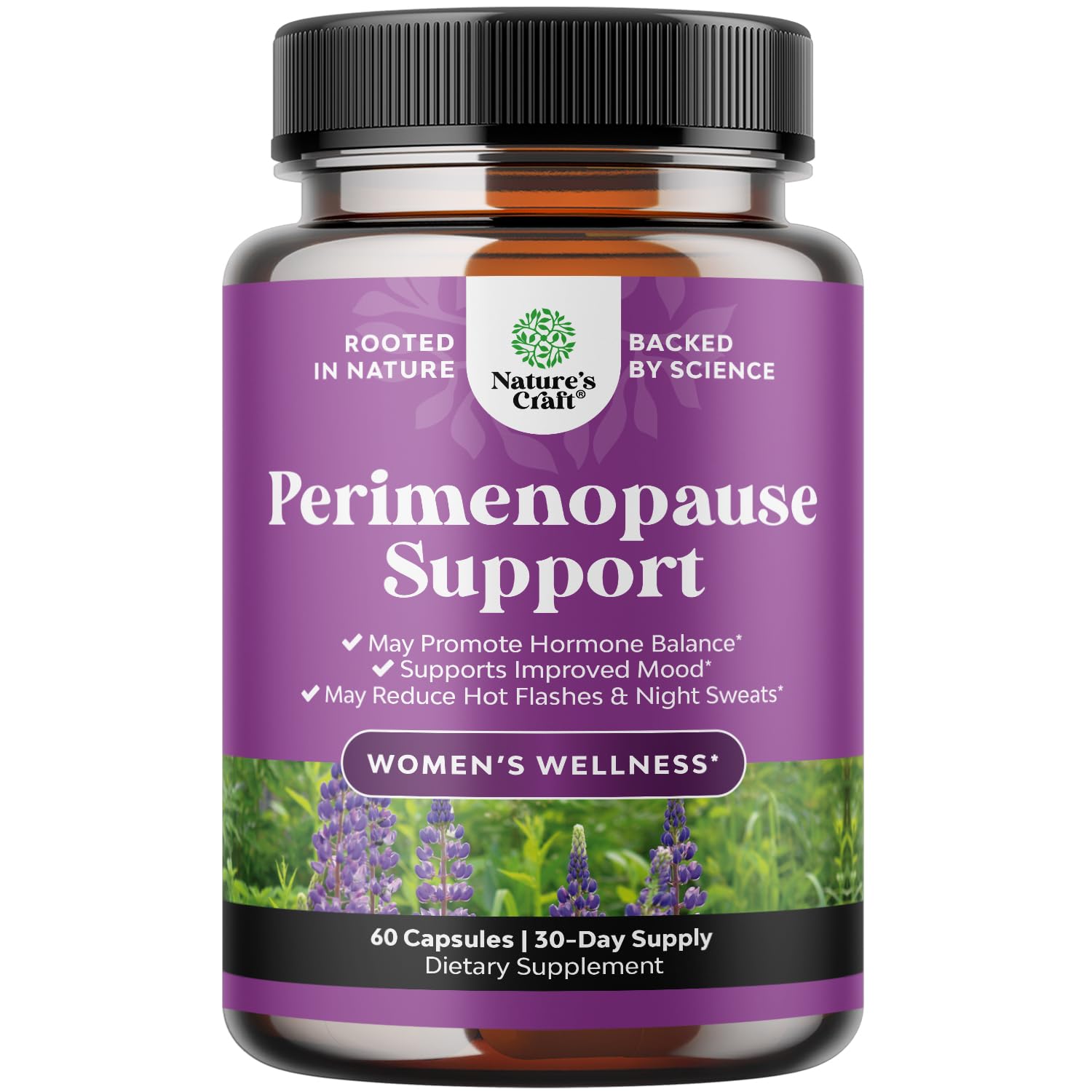 Natures Craft complete perimenopause bottle front for reliable hormone balance support.