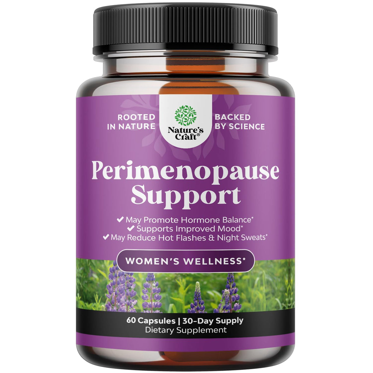 Natures Craft complete perimenopause bottle front for reliable hormone balance support.