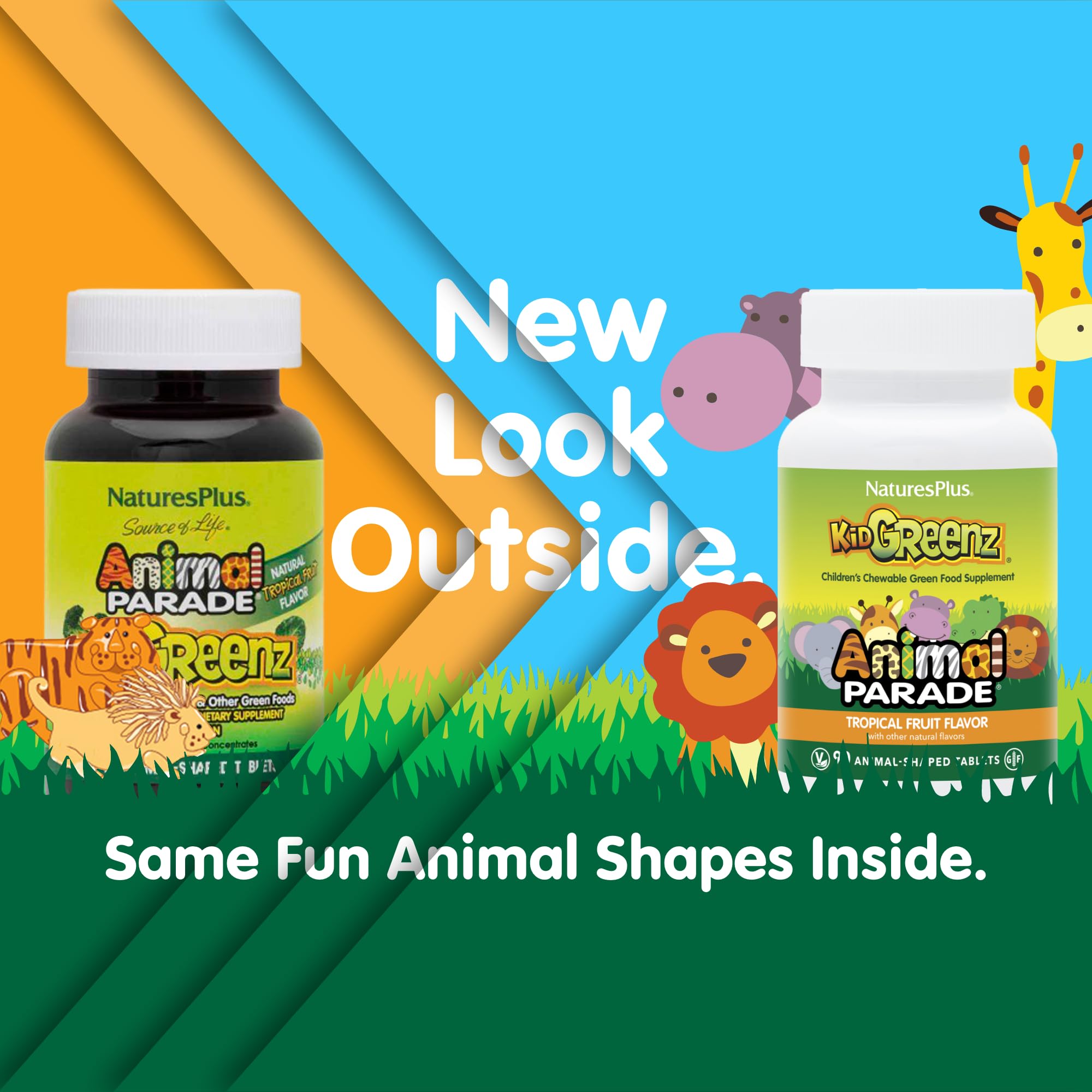 Nature's Plus Ape KidGreenz chewables shown as kid-friendly option for easy greens.