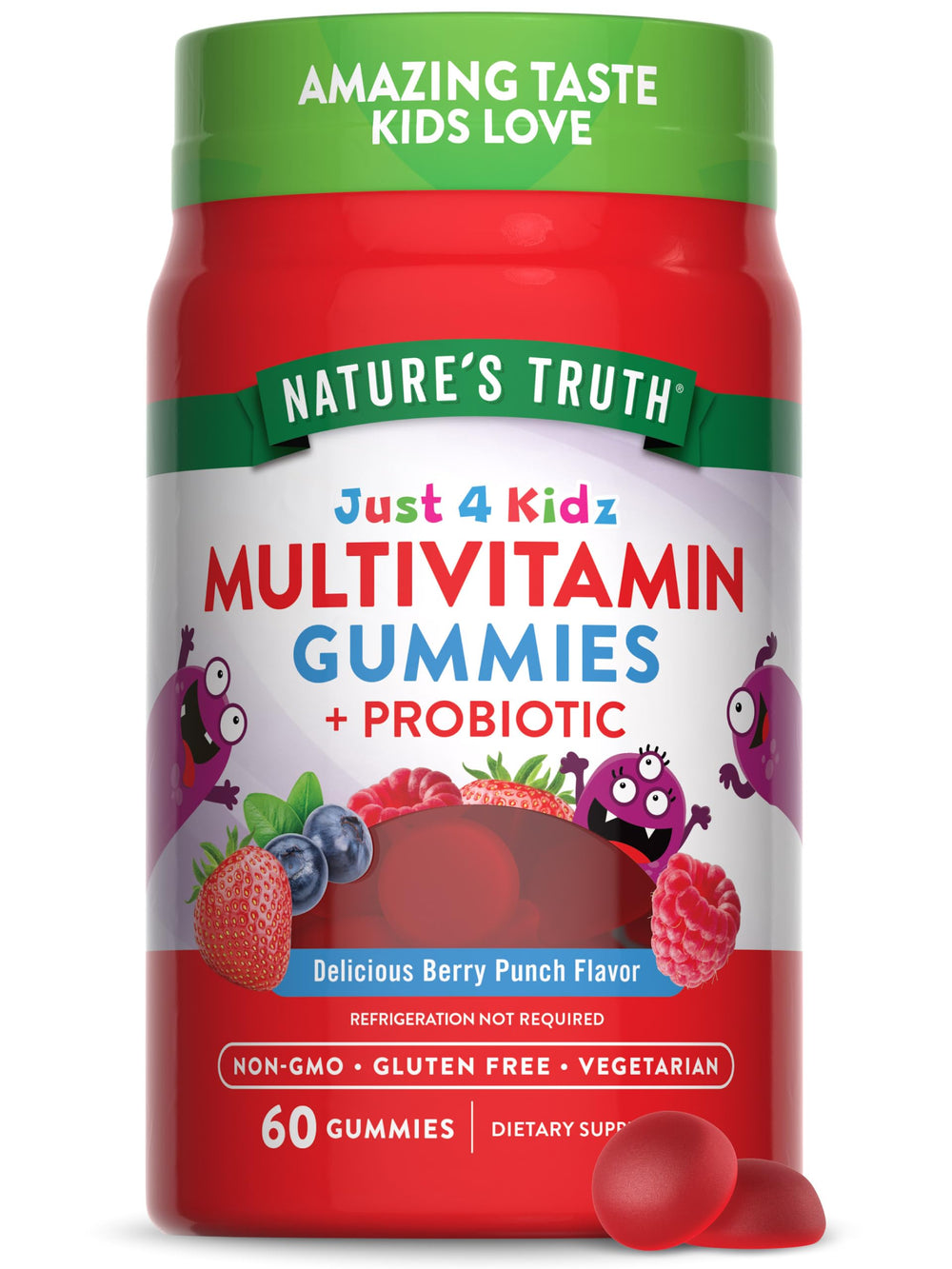 Nature's Truth Kids Multivitamin Gummies Berry Punch bottle front for daily kid nutrition