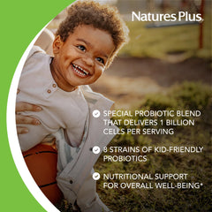 Includes 8 probiotic strains and FOS for gut balance support.