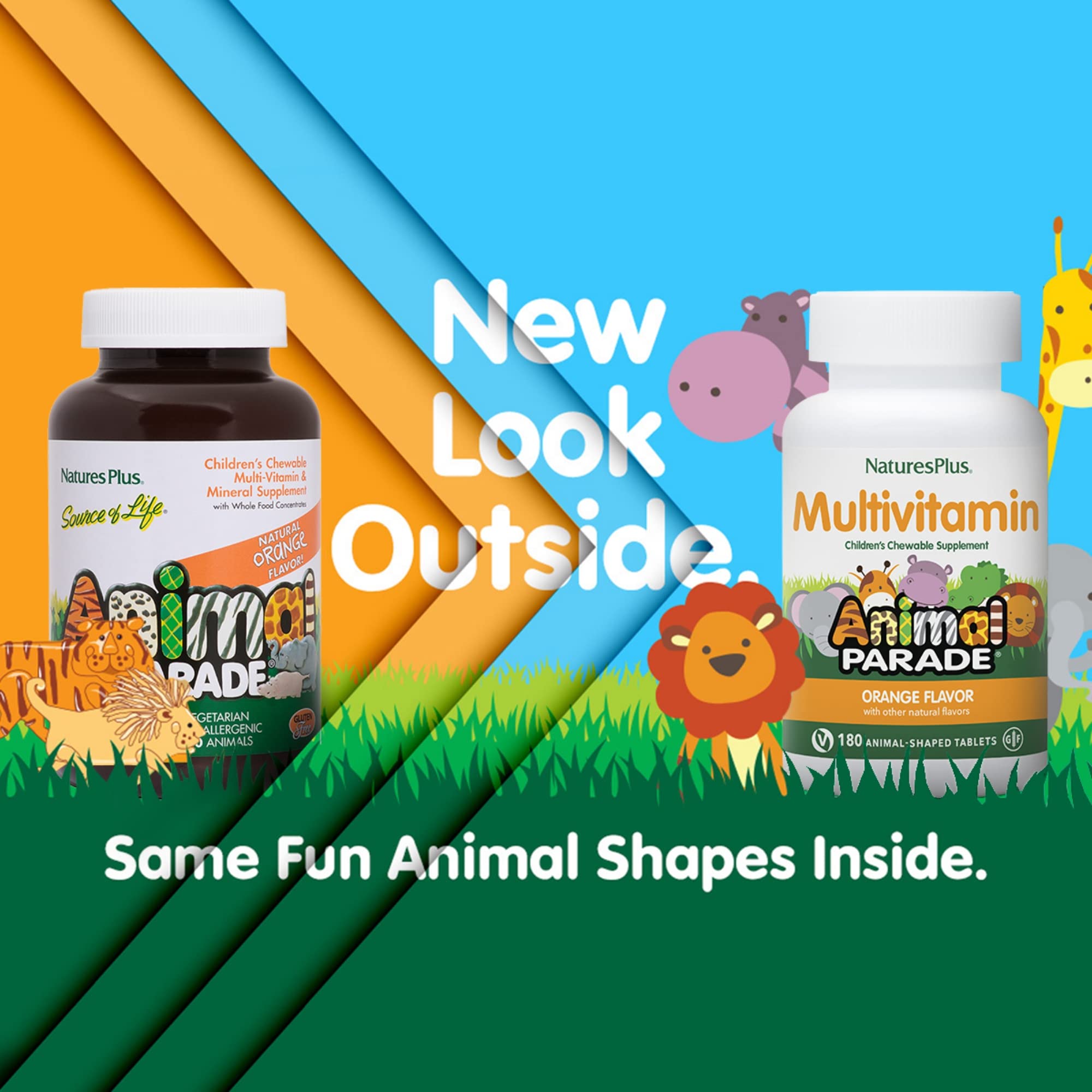 NaturesPlus Animal Parade animal-shaped tablets designed to make routines fun
