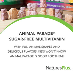 NaturesPlus Animal Parade animal-shapes attract children during mealtime routines.