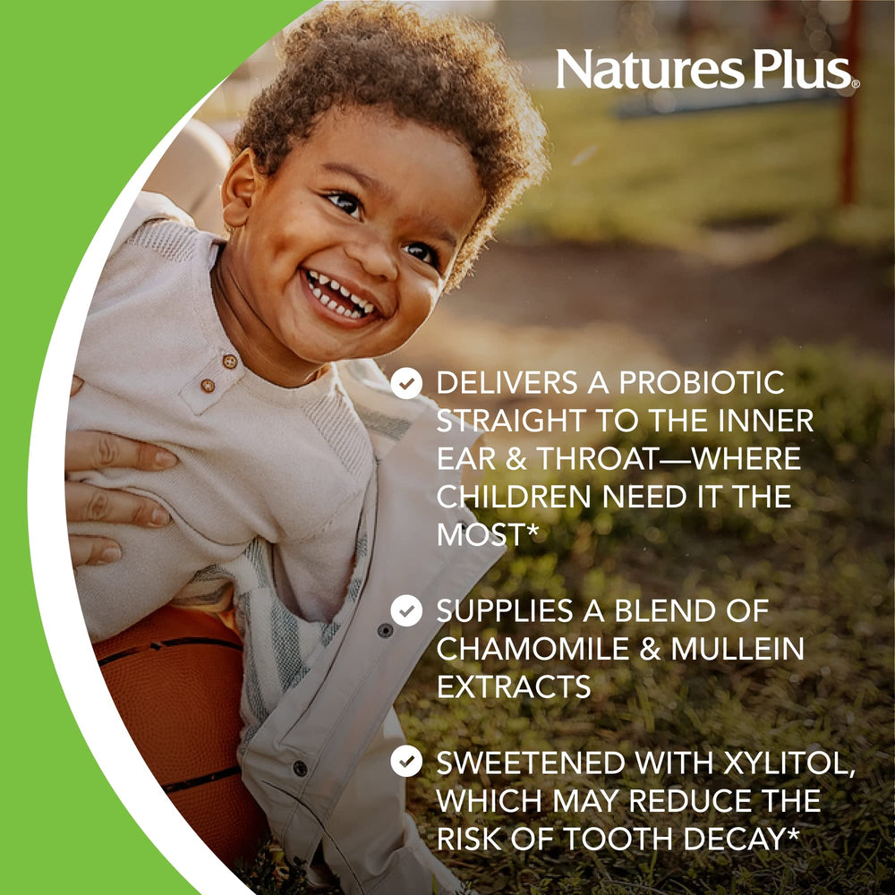NaturesPlus Animal Parade herbal blend with chamomile and mullein for throat-friendly care.
