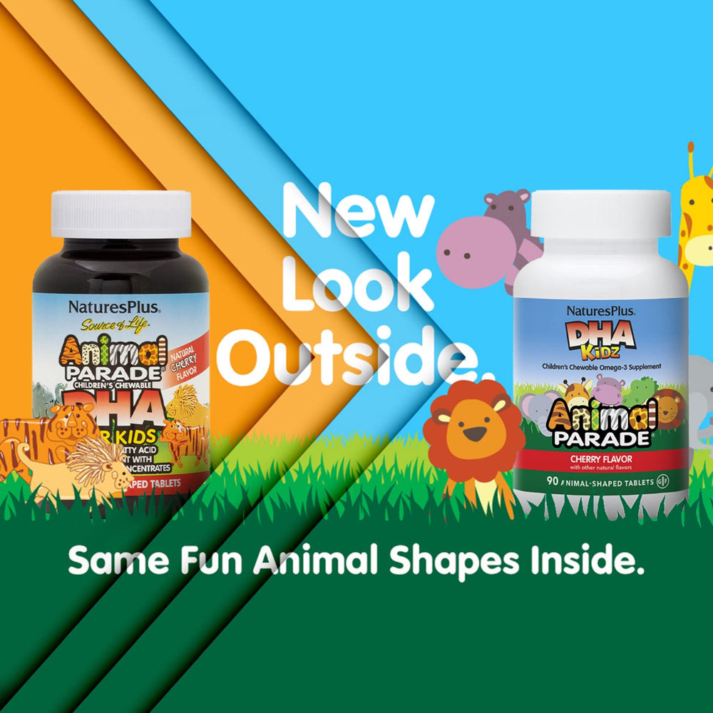 NaturesPlus Animal Parade DHA chewables animal shapes appealing to kids during snacking