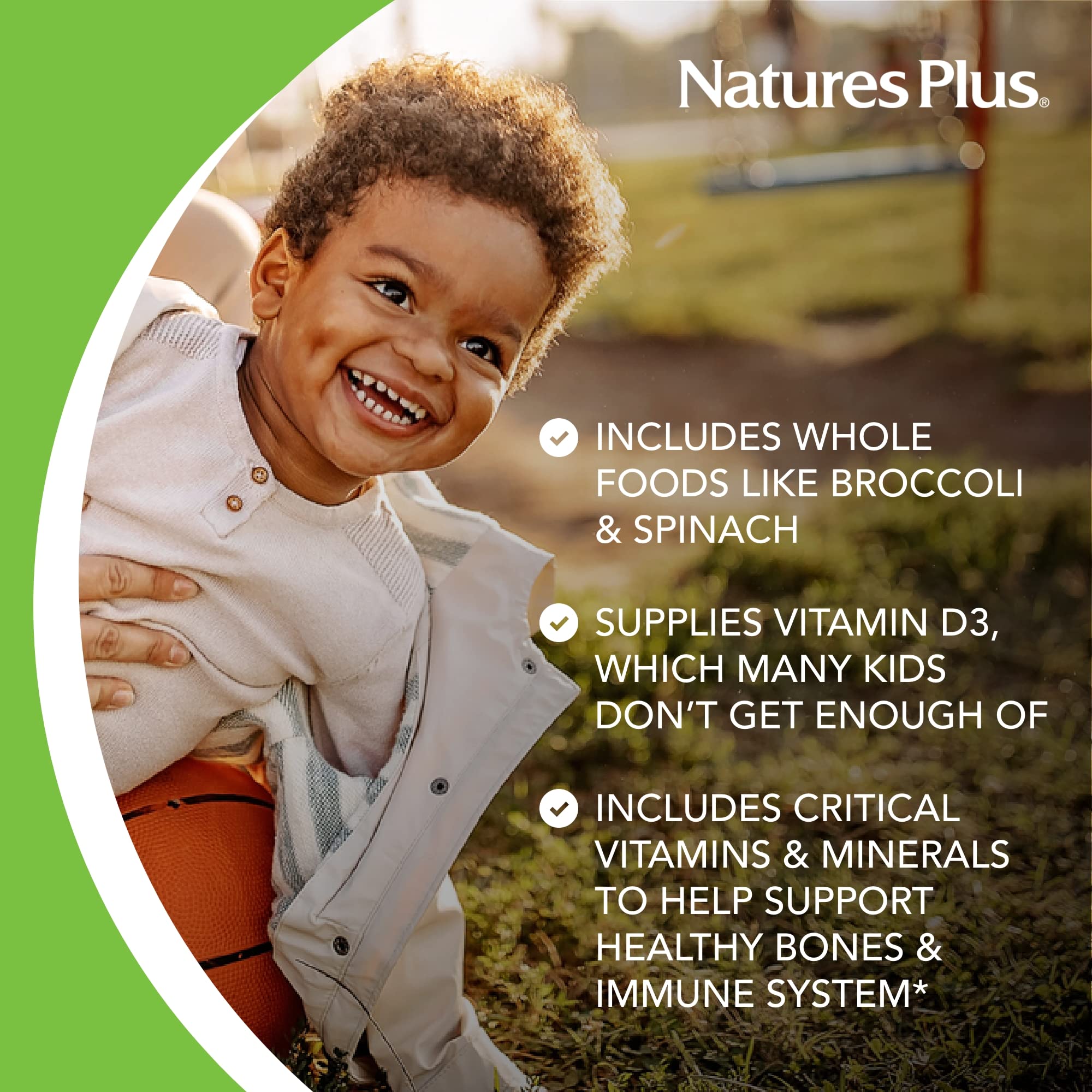 NaturesPlus Animal Parade gluten free vegan formula supports dietary needs while delivering nutrients.