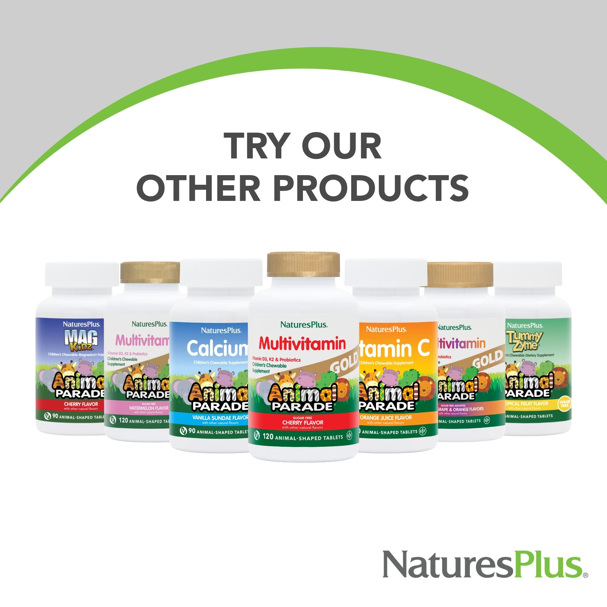 NaturesPlus Animal Parade Gold cGMP facility badge communicates quality standards