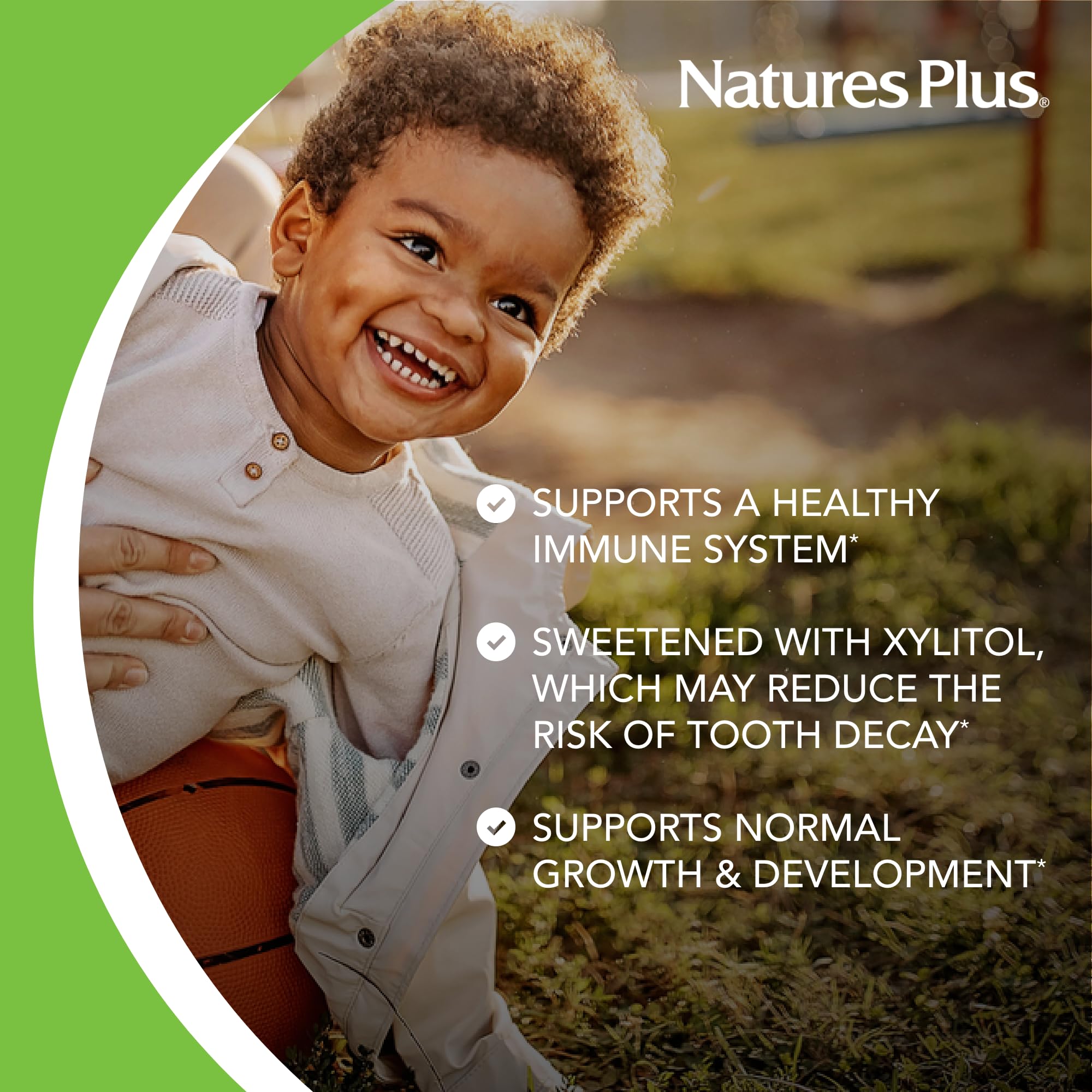 NaturesPlus Animal Parade Gold shows probiotic blend and D3/K2 ingredients