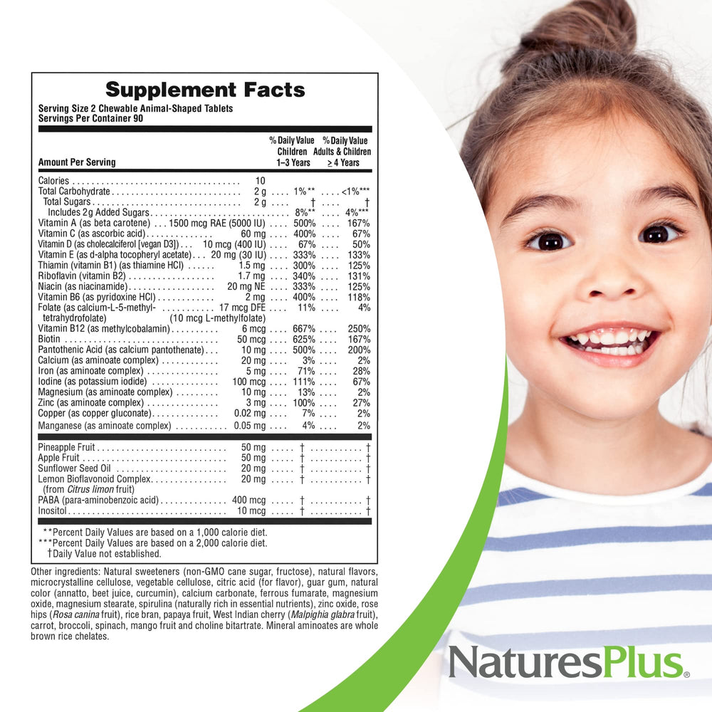 NaturesPlus Animal Parade grape flavor tablets offer family-friendly wellness