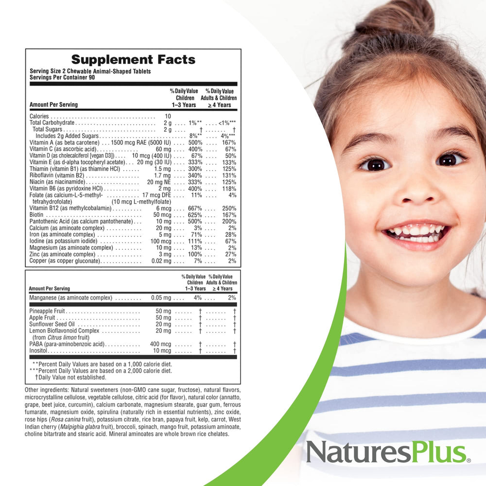 Animal Parade grape-flavored chewables designed for gluten-free vegan nutrition.