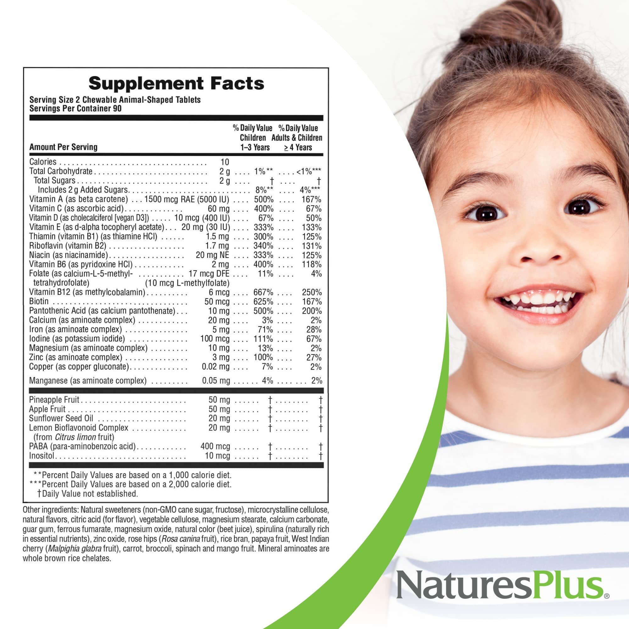 NaturesPlus Animal Parade kid-friendly packaging; easy to store and dispense.