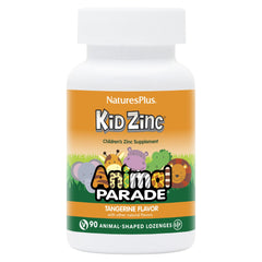 NaturesPlus Animal Parade KidZinc Tangerine pack with 90 lozenges for kids.