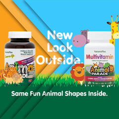NaturesPlus Animal Parade natural flavors cherry orange grape for a kid-friendly chew