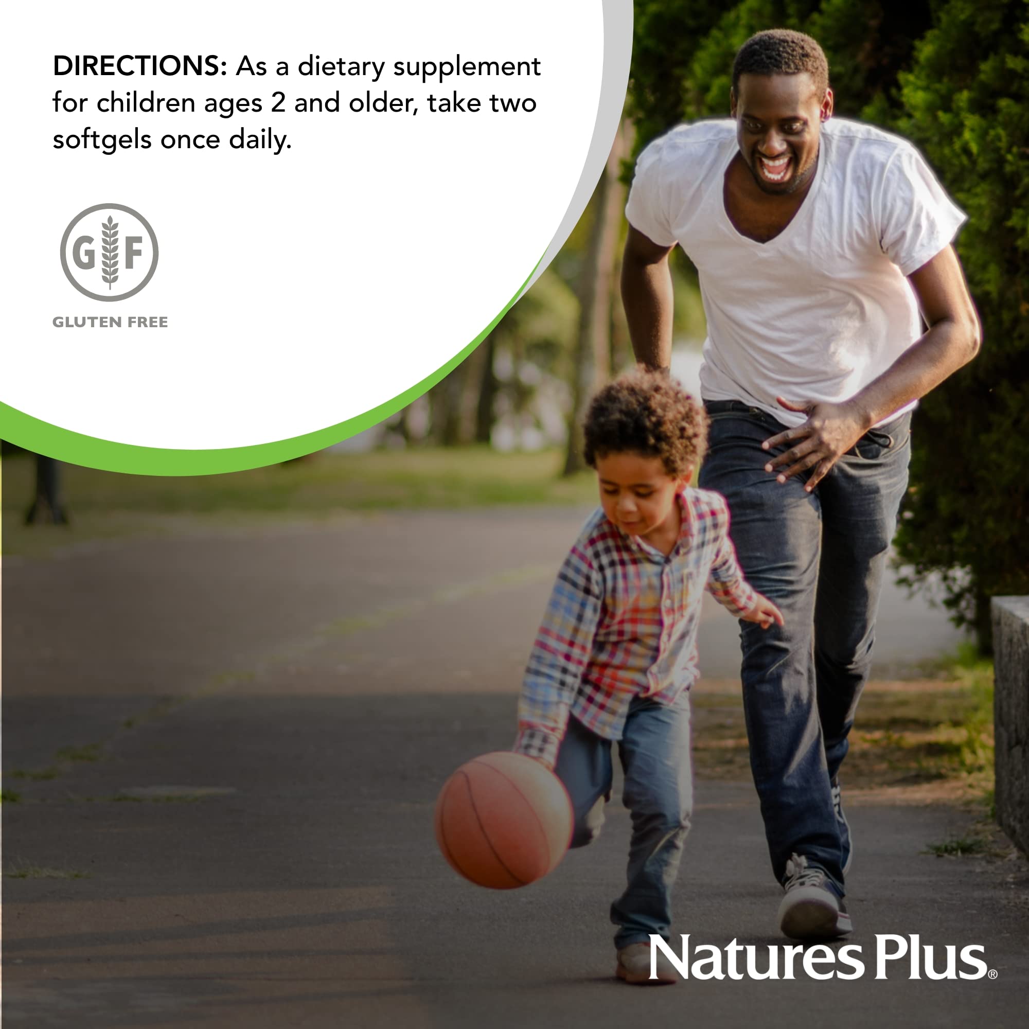 NaturesPlus Animal Parade Omega 3/6/9 blend featuring fish oil and plant oils for balanced nutrition.
