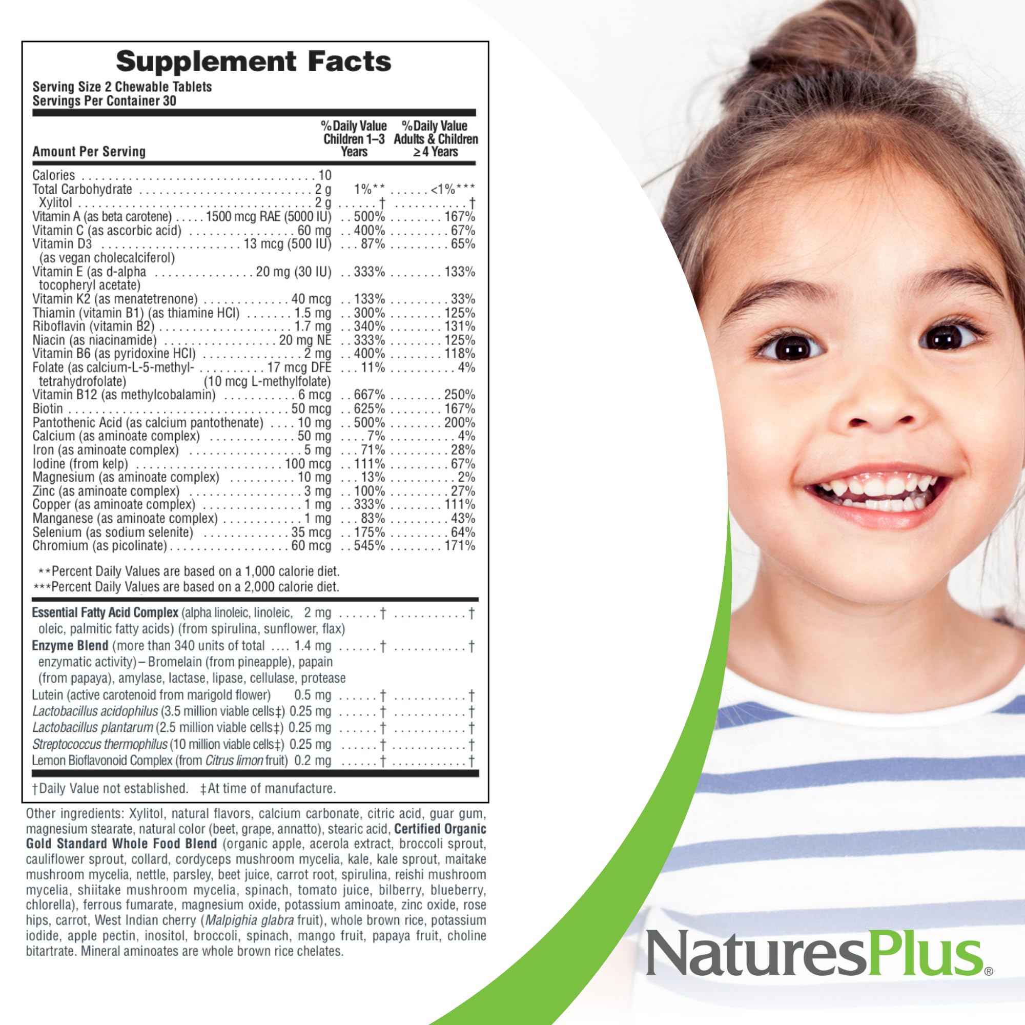 NaturesPlus Animal Parade Source of Life Gold packaging design emphasizes eco-friendly options.
