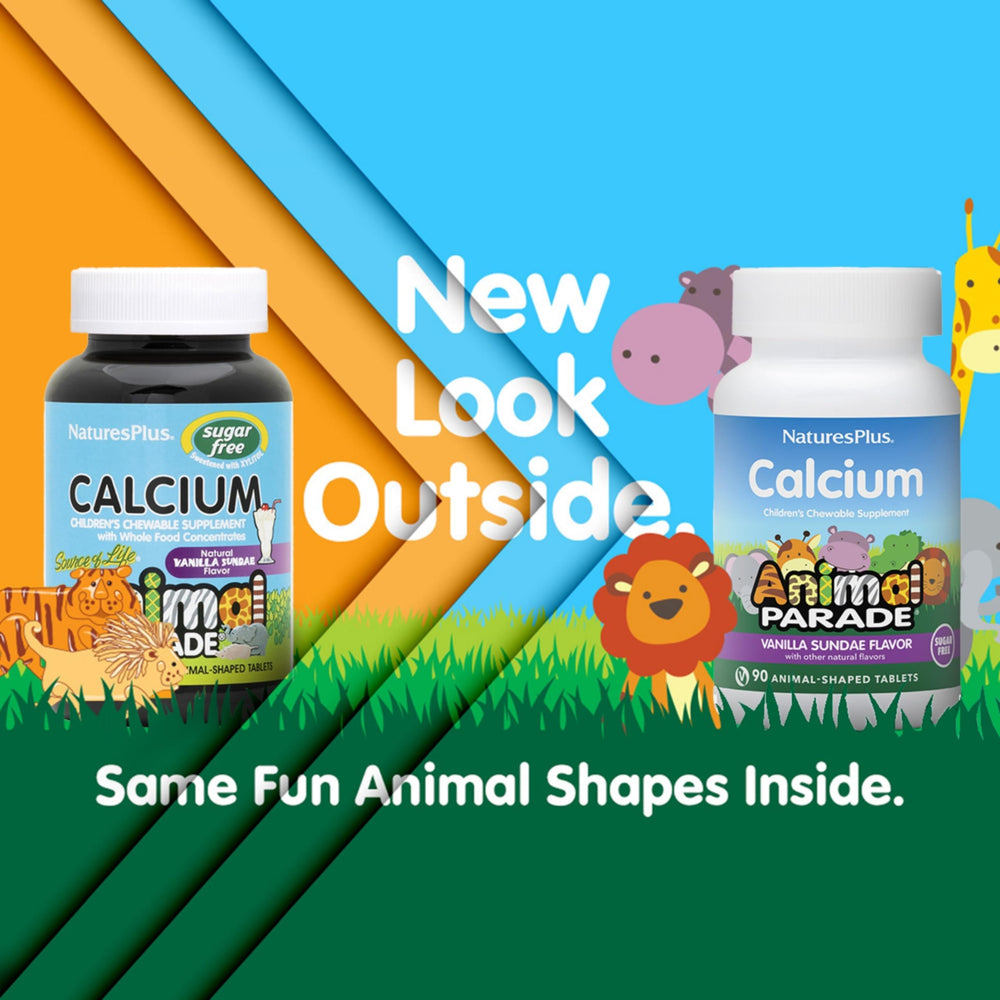 NaturesPlus Animal Parade vanilla sundae flavor chews entice kids to take calcium.