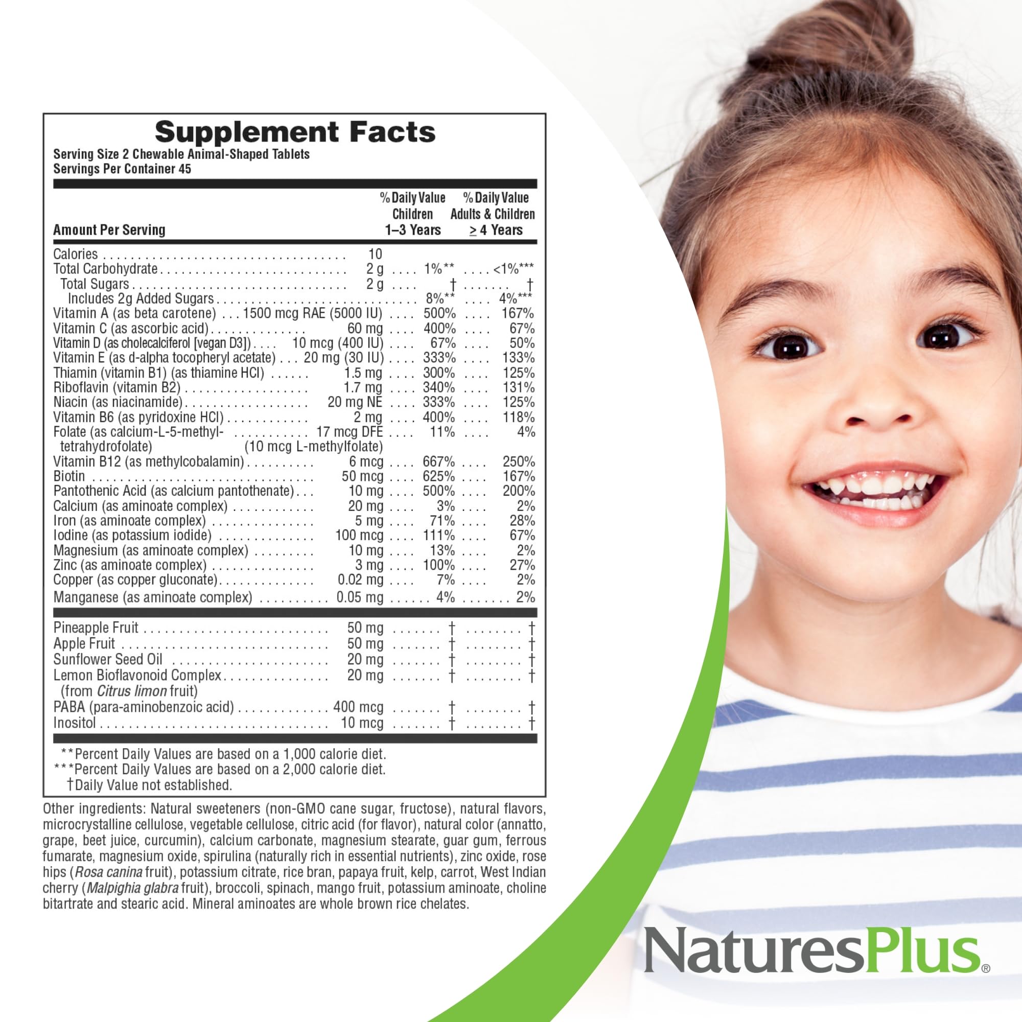 Vegan and gluten-free Animal Parade multivitamin suitable for family use