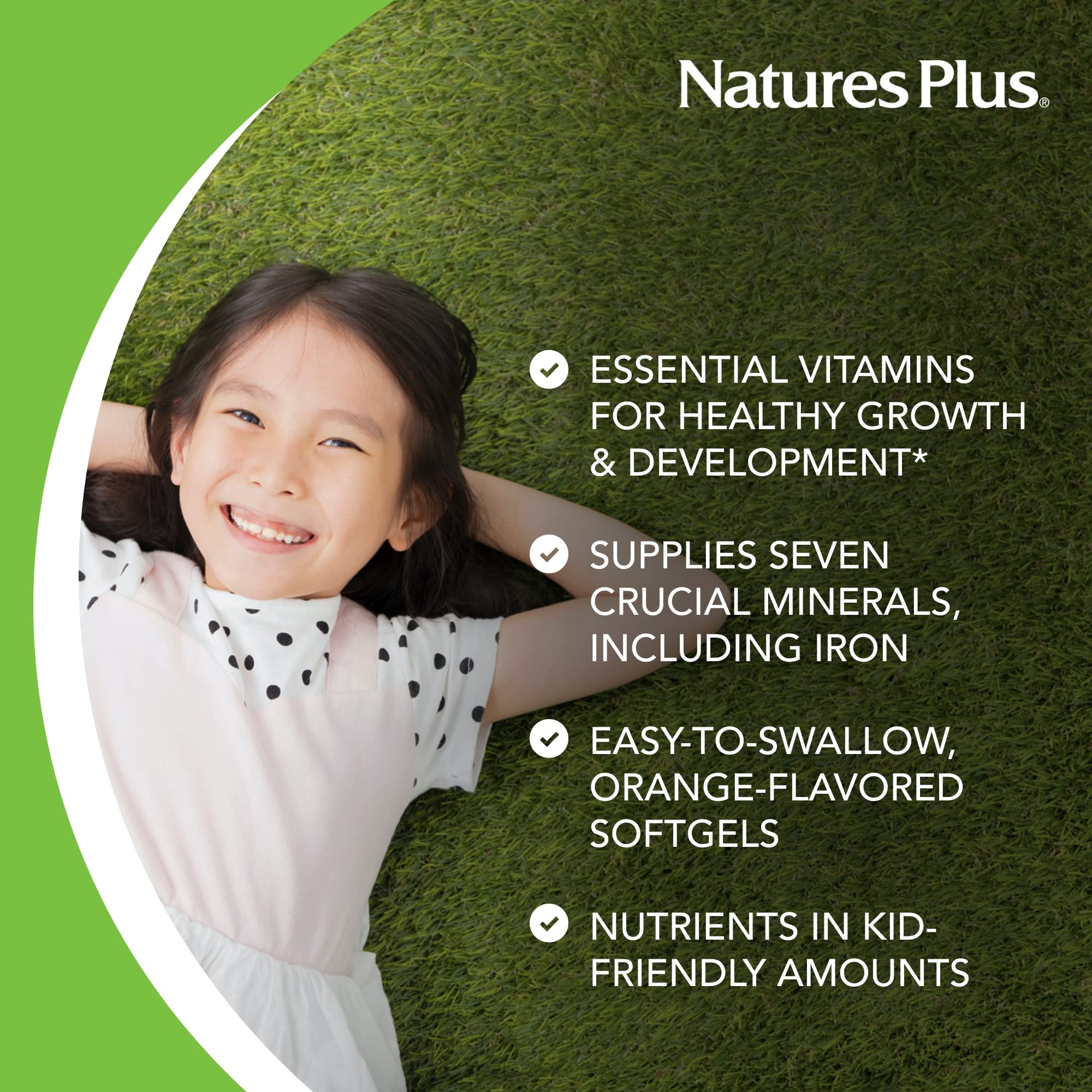 NaturesPlus Children's Vita-Gels natural orange flavor makes daily routine more enjoyable.