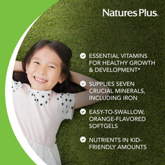 NaturesPlus Children's Vita-Gels natural orange flavor makes daily routine more enjoyable.