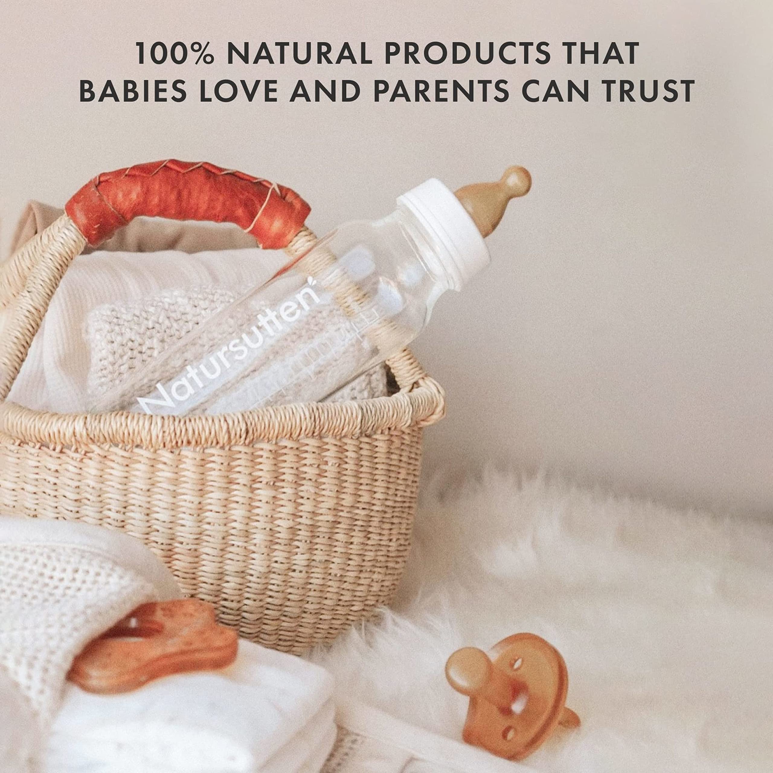 Natursutten bottle-nipple compatibility with standard bottles shown for versatile setups.