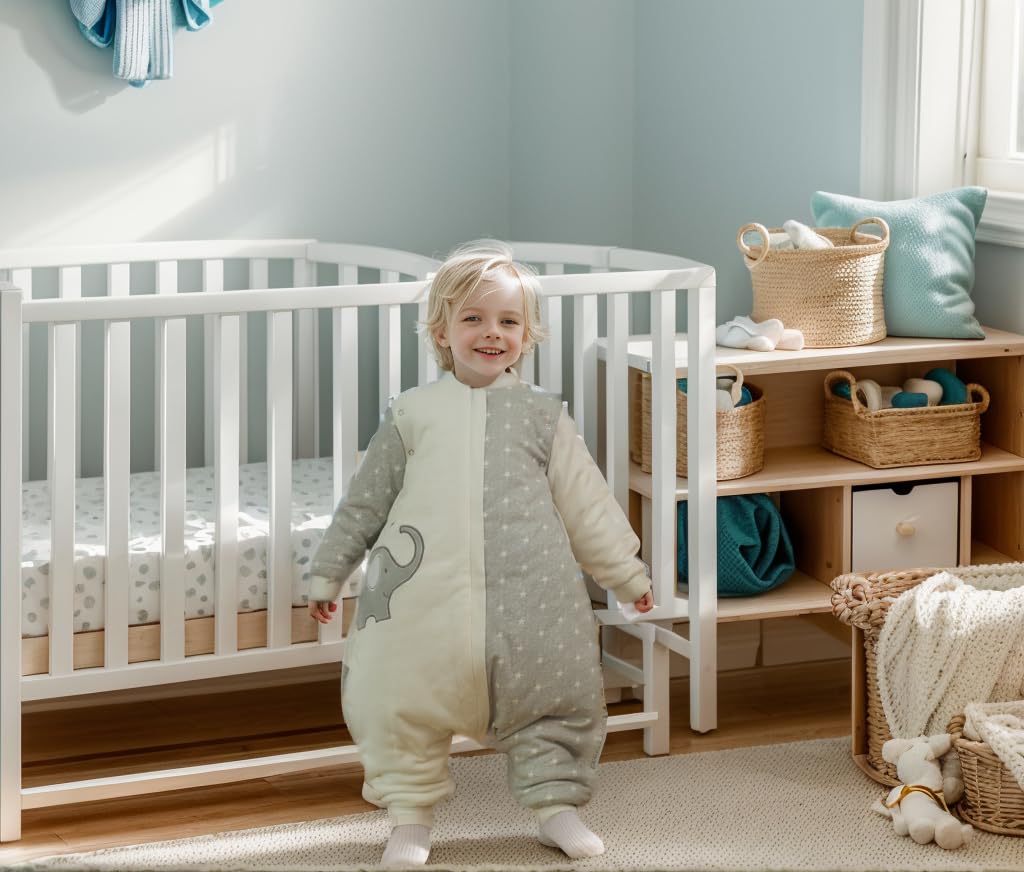 NATUZ baby wearable blanket movable sleeve shows adjustable warmth for varying temperatures