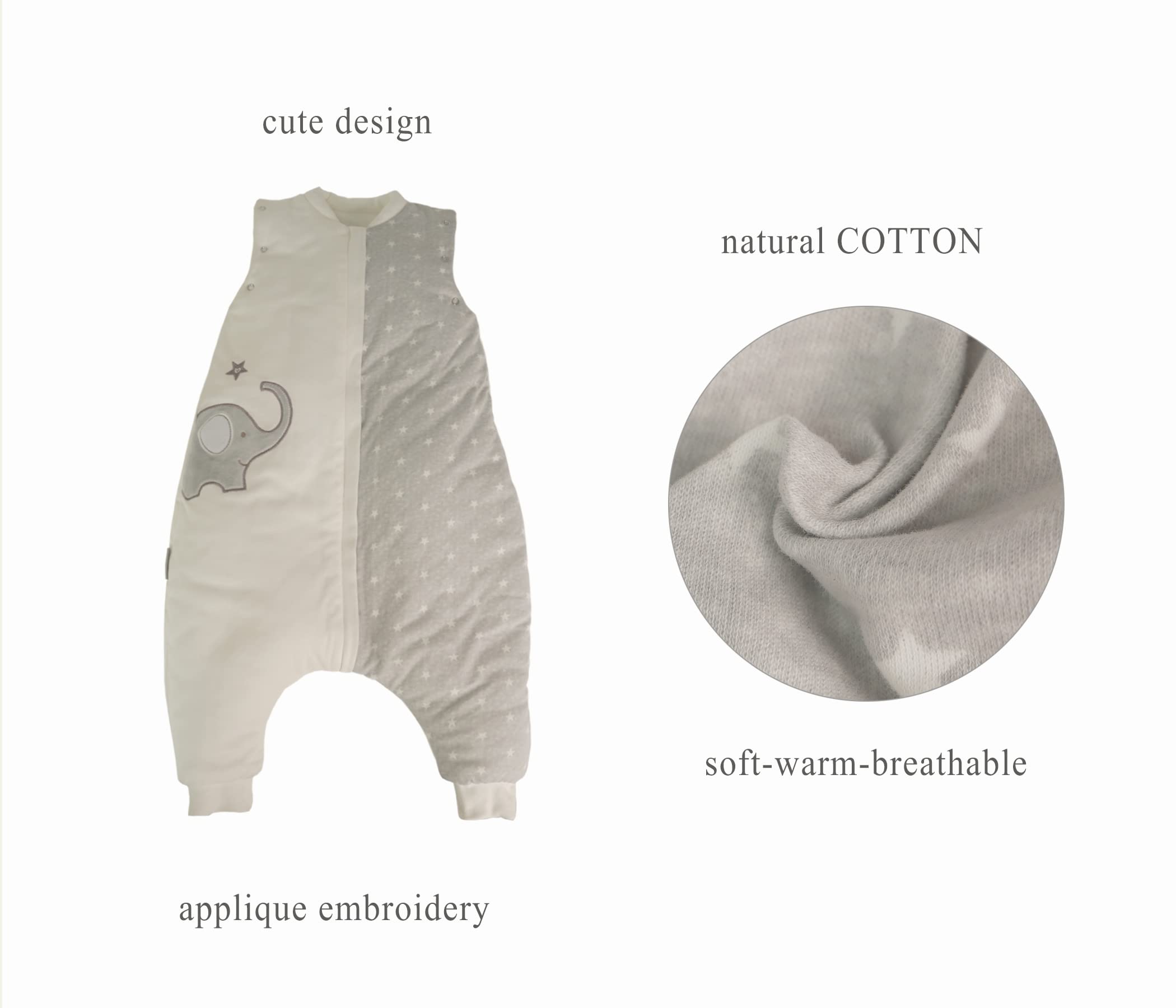 NATUZ size S12m-2t sleeper fits growing toddlers comfortably
