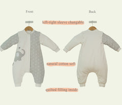 NATUZ sleep sack two-way zip protects skin during changes
