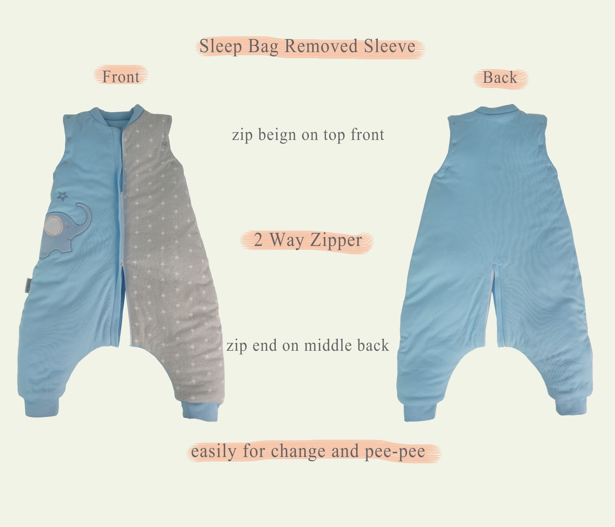 NATUZ pink sleepsack highlights leg openings for freedom of movement
