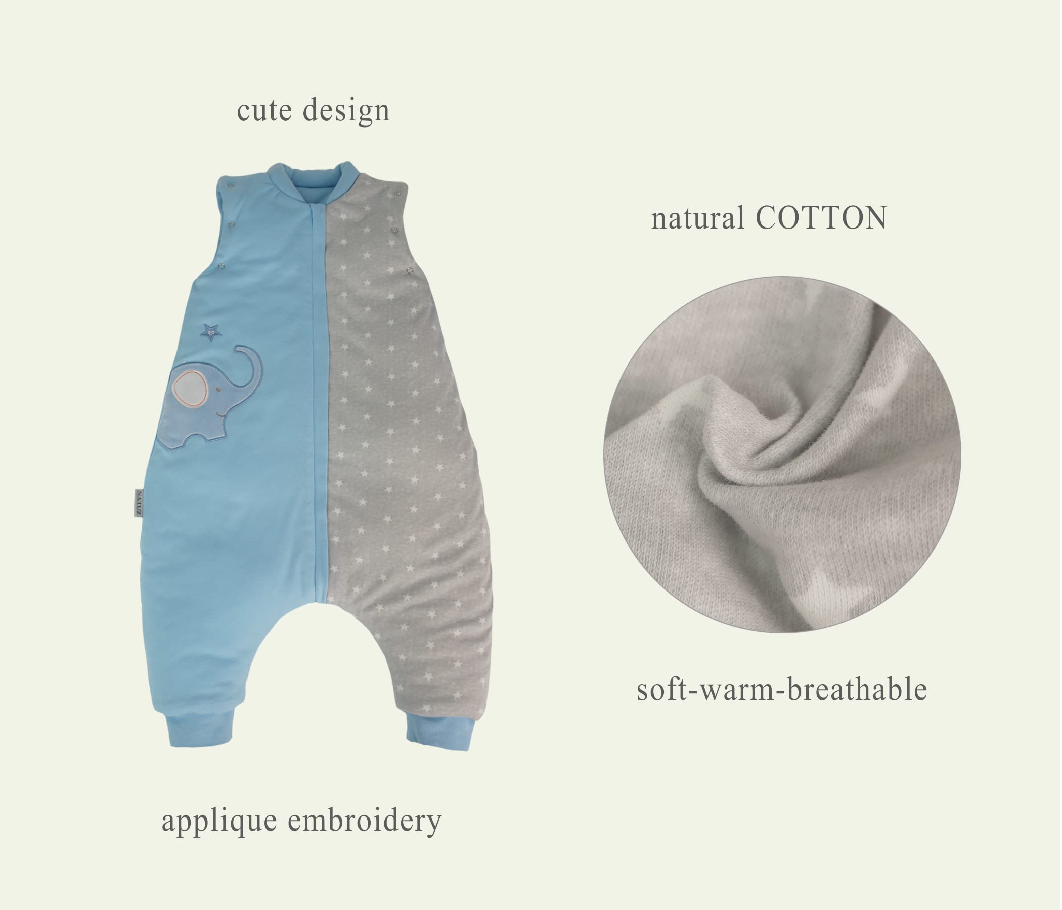 NATUZ wearable blanket sleepsack suitable for toddlers