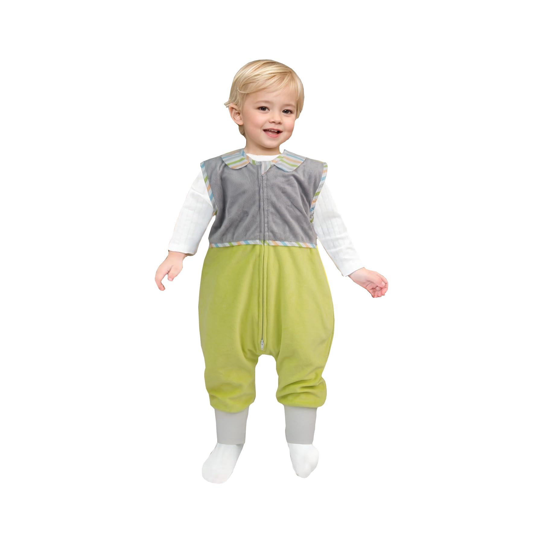 NATUZ Toddler sleeping sack with feet keeps legs warm for cozy nights.