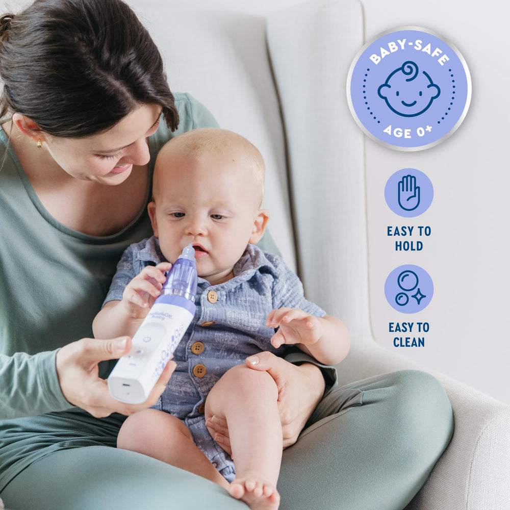 Navage Baby Nasal Aspirator anti-backflow feature helps protect the motor during use