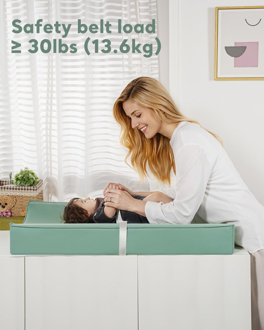 Navari 31x16-inch large changing pad laid flat.