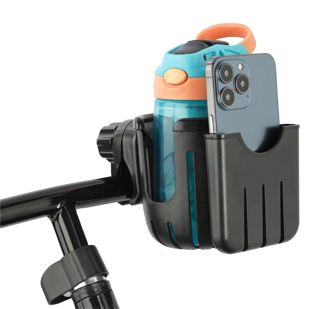 Navaris cup holder clip for pram keeps drinks secure while strolling.