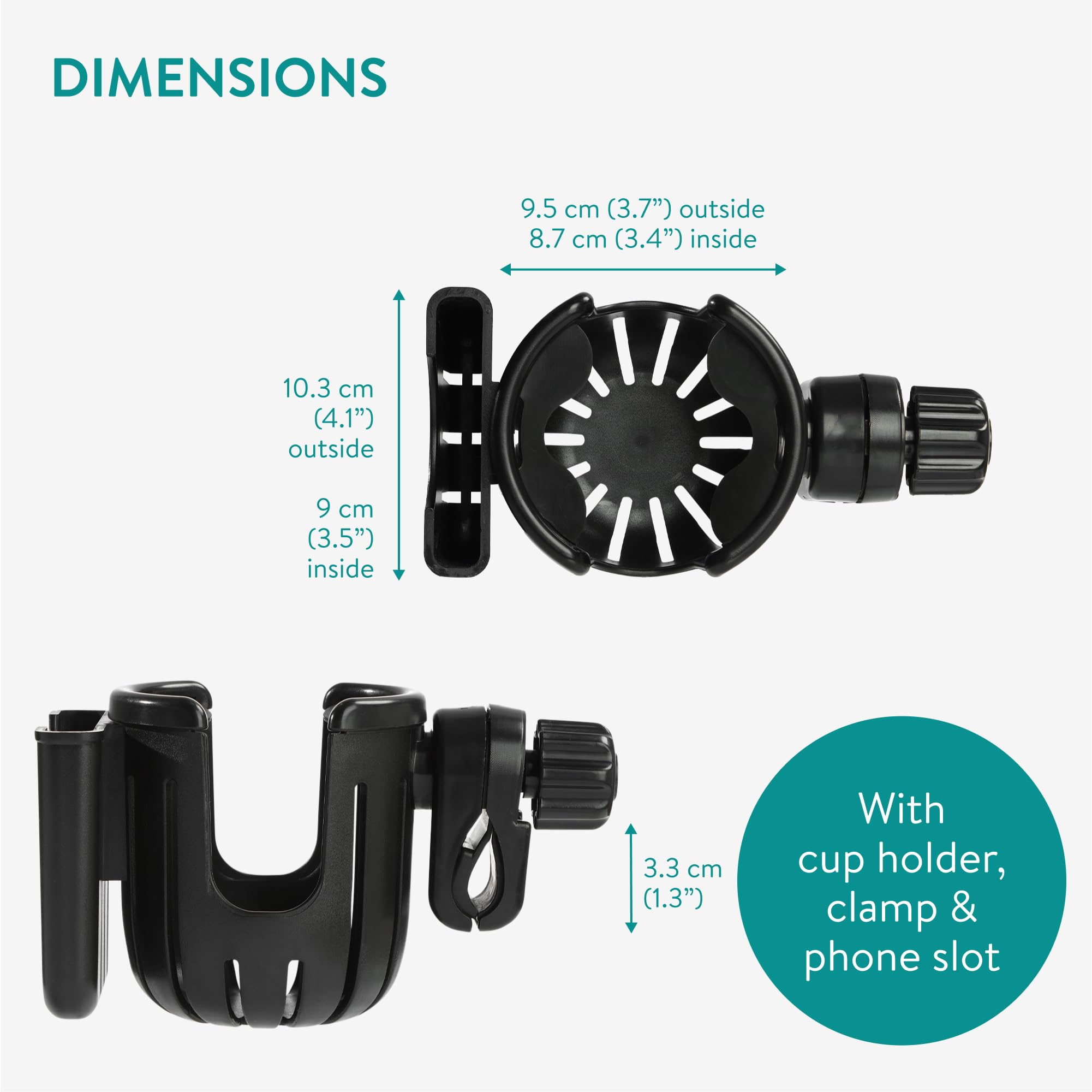 Navaris easy-install pram holder for quick setup.