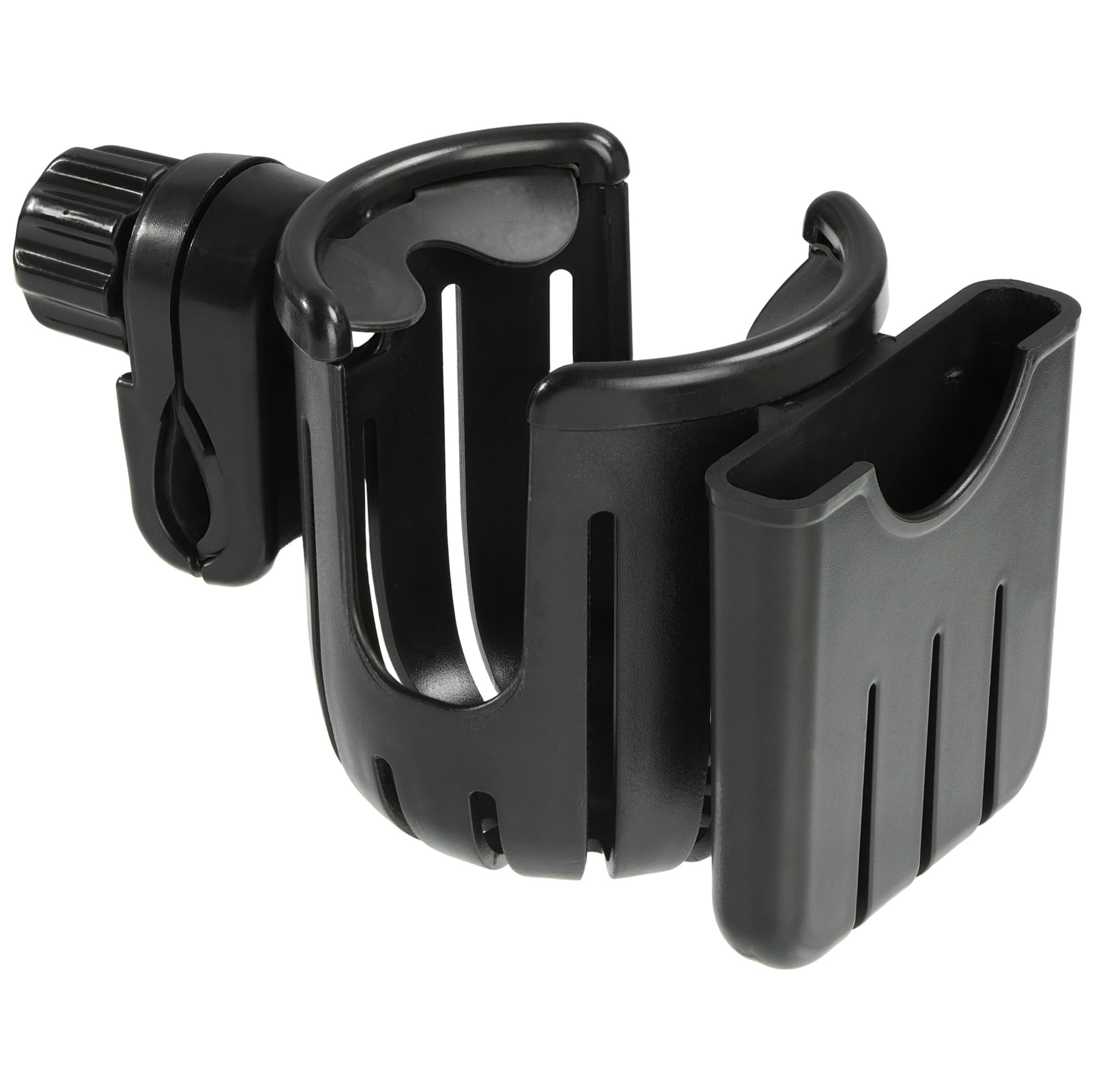 Navaris 2-in-1 pram accessory combines cup and phone holder.