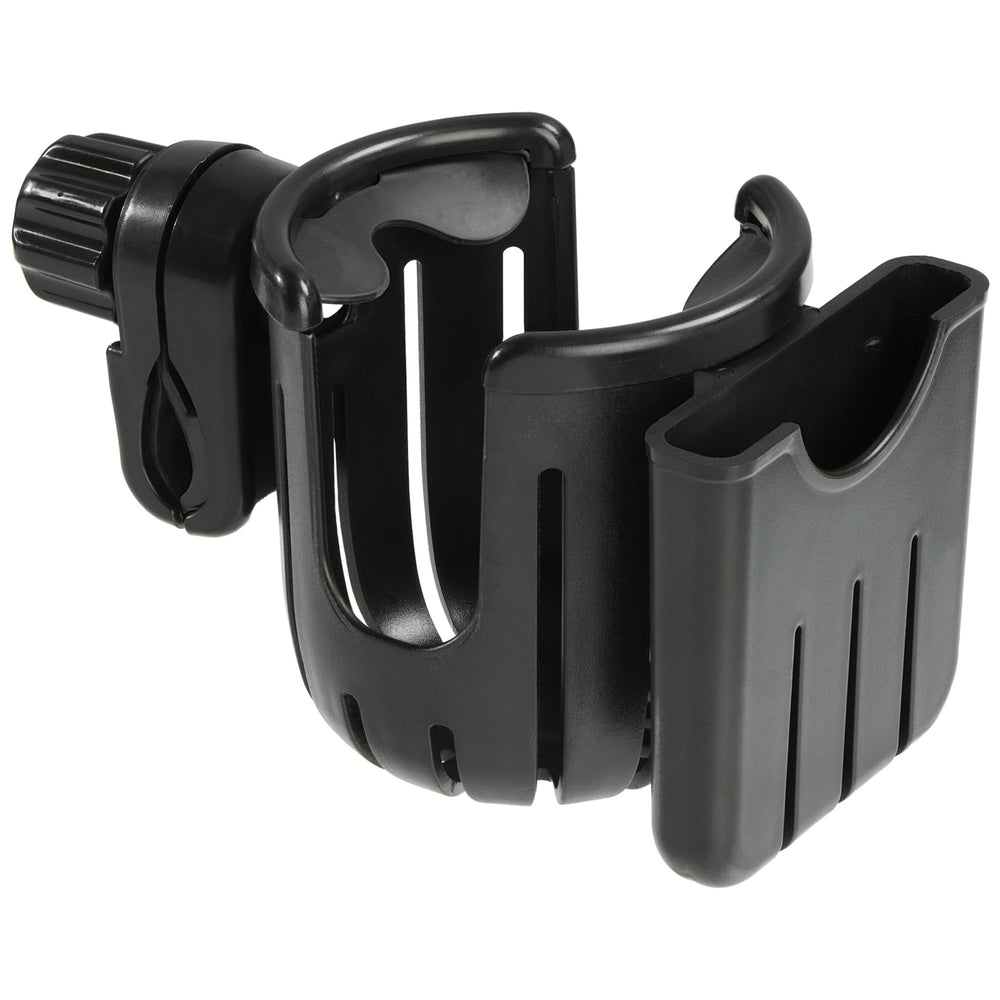 Navaris 2-in-1 pram accessory combines cup and phone holder.