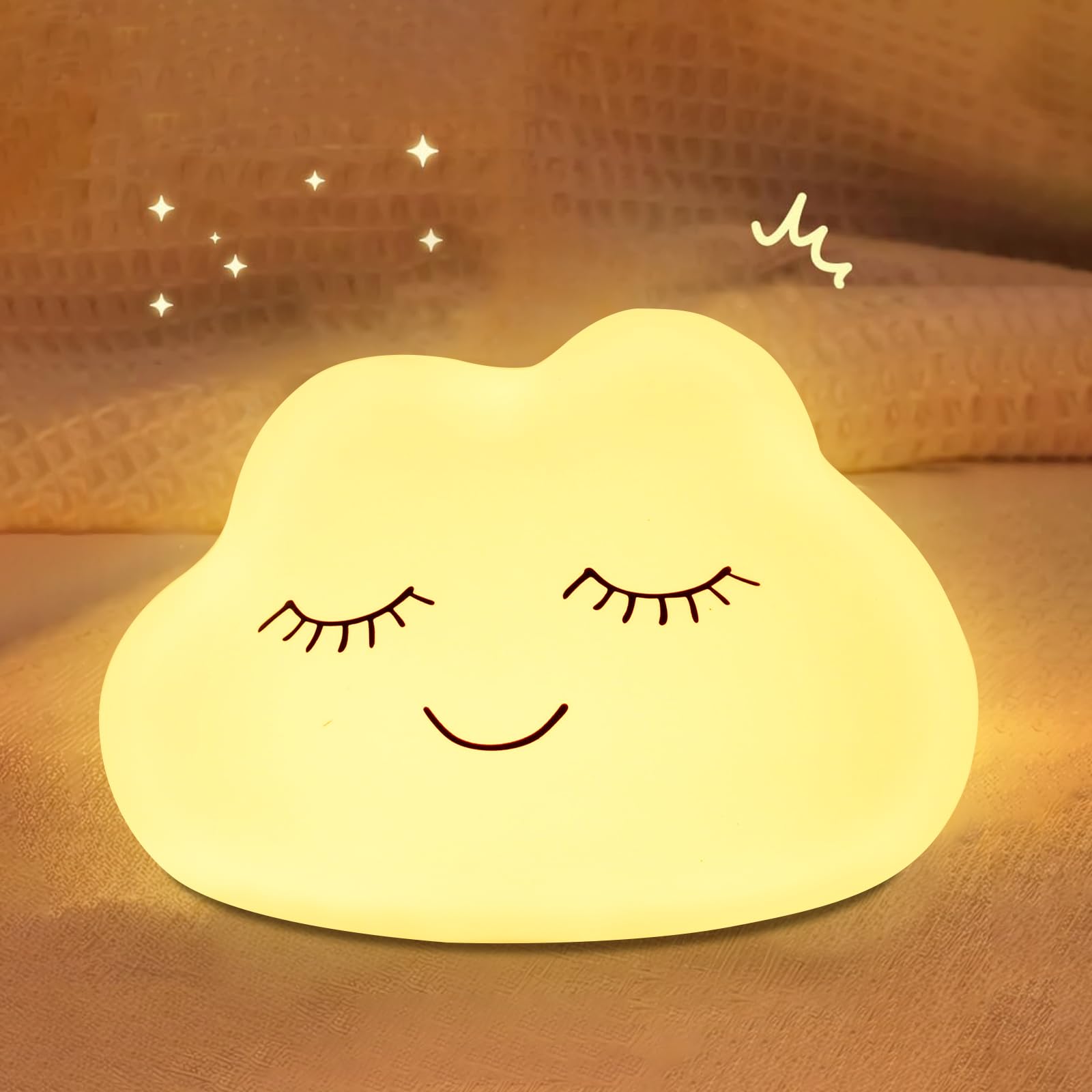 Nawchedo cloud night light with soft silicone glow for kids' bedtime.