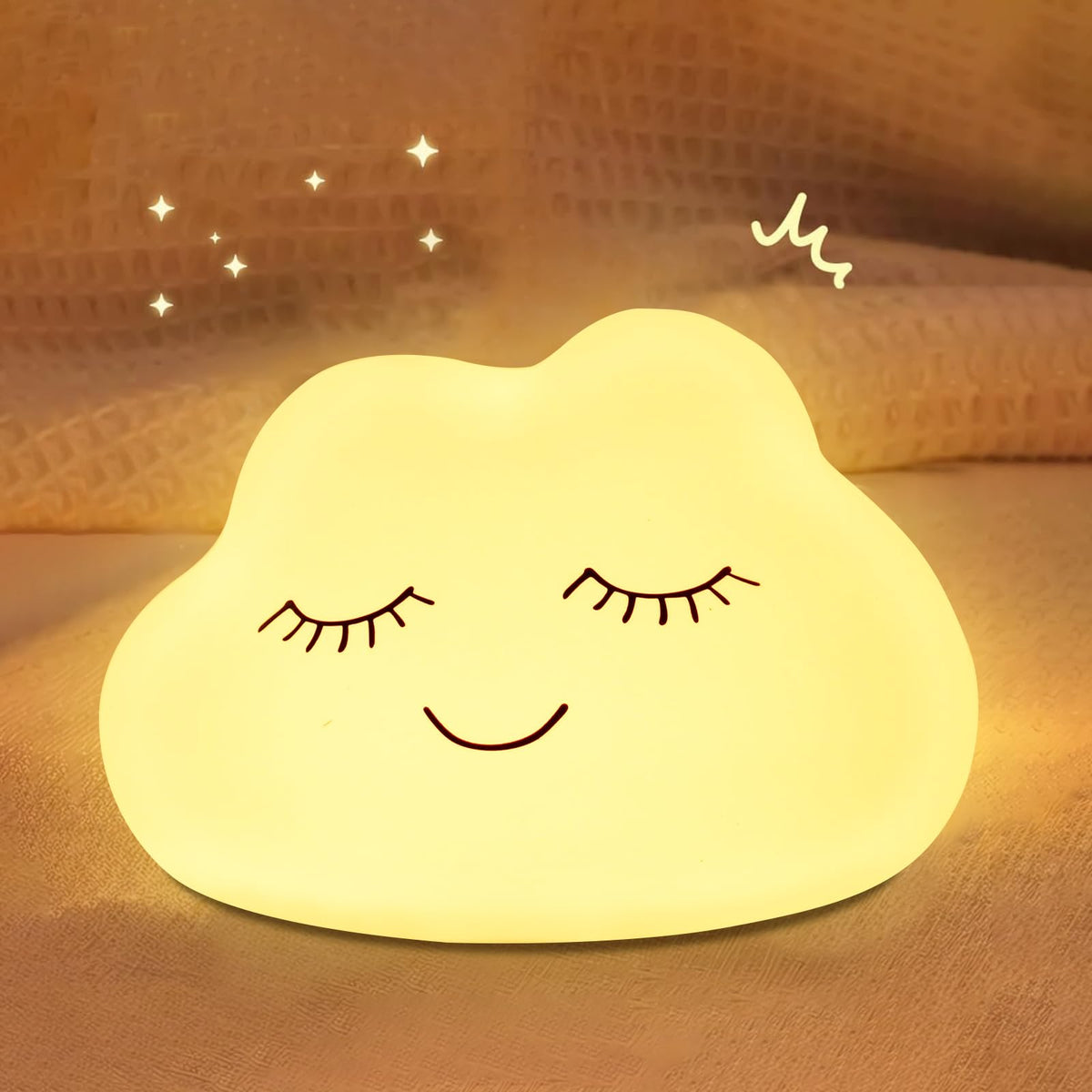 Nawchedo cloud night light with soft silicone glow for kids' bedtime.