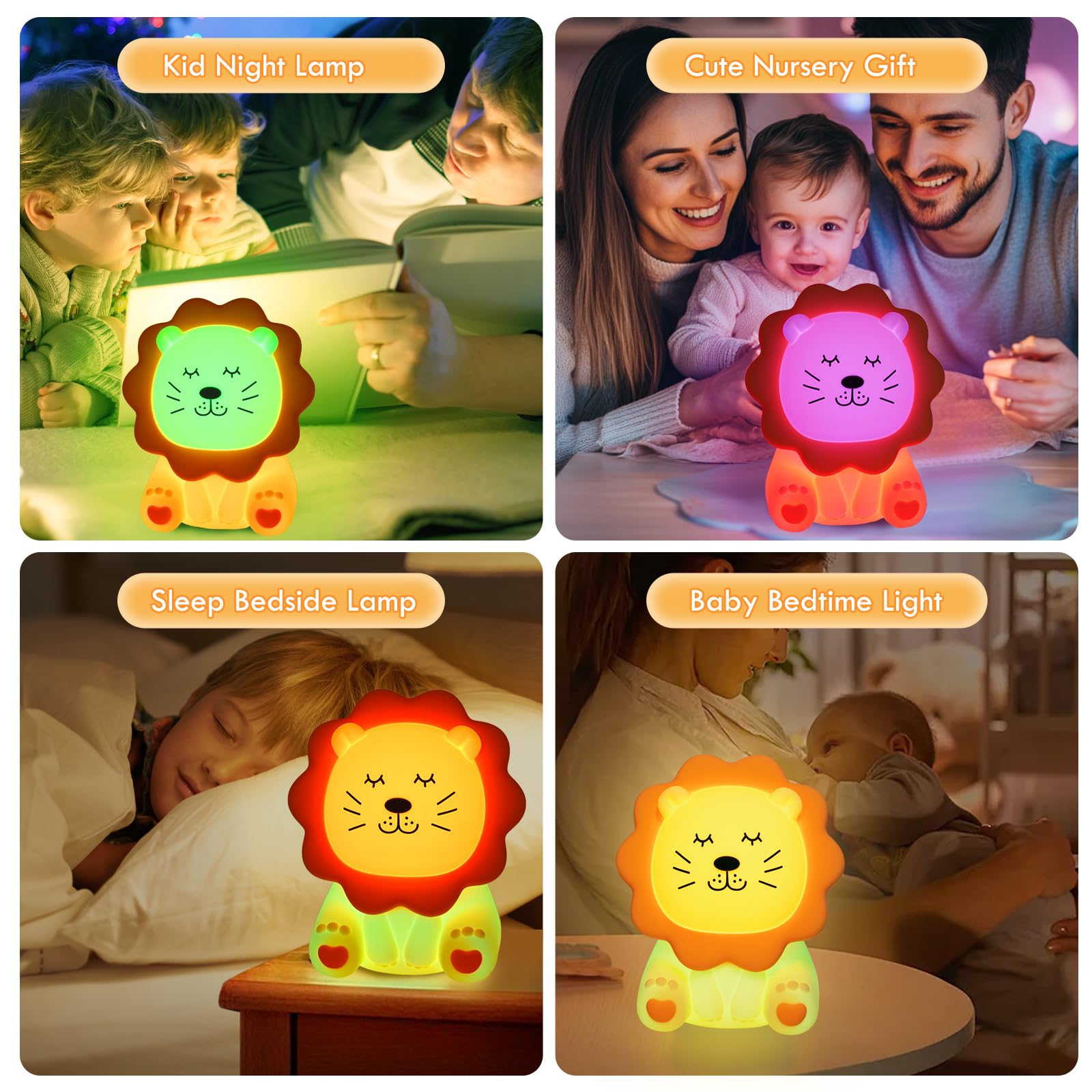 Nawchedo Lion Night Light as a decorative piece in a kids room