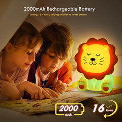 Nawchedo Lion Night Light made of soft silicone, safe for kids to handle