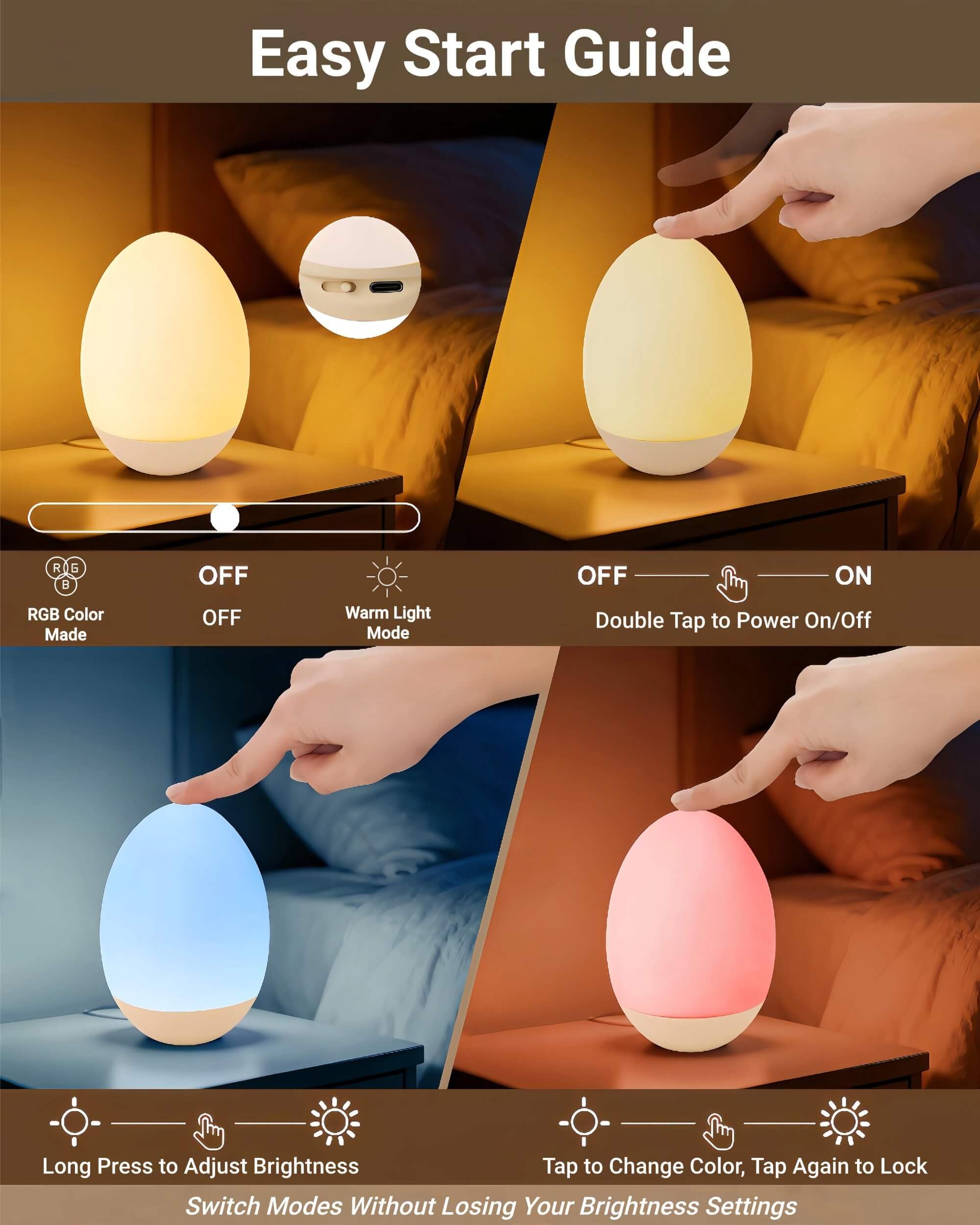 NAWIQI BPA-free silicone lamp is compact and gentle on eyes.
