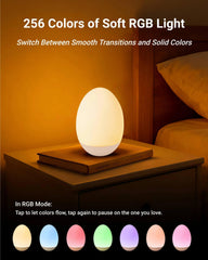 NAWIQI egg light with stepless dimming for precise mood control.