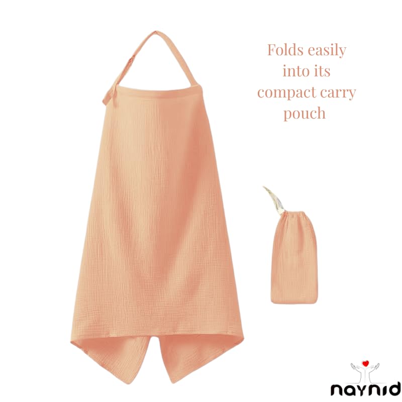 Naynid nursing cover breathable muslin fabric for comfort.