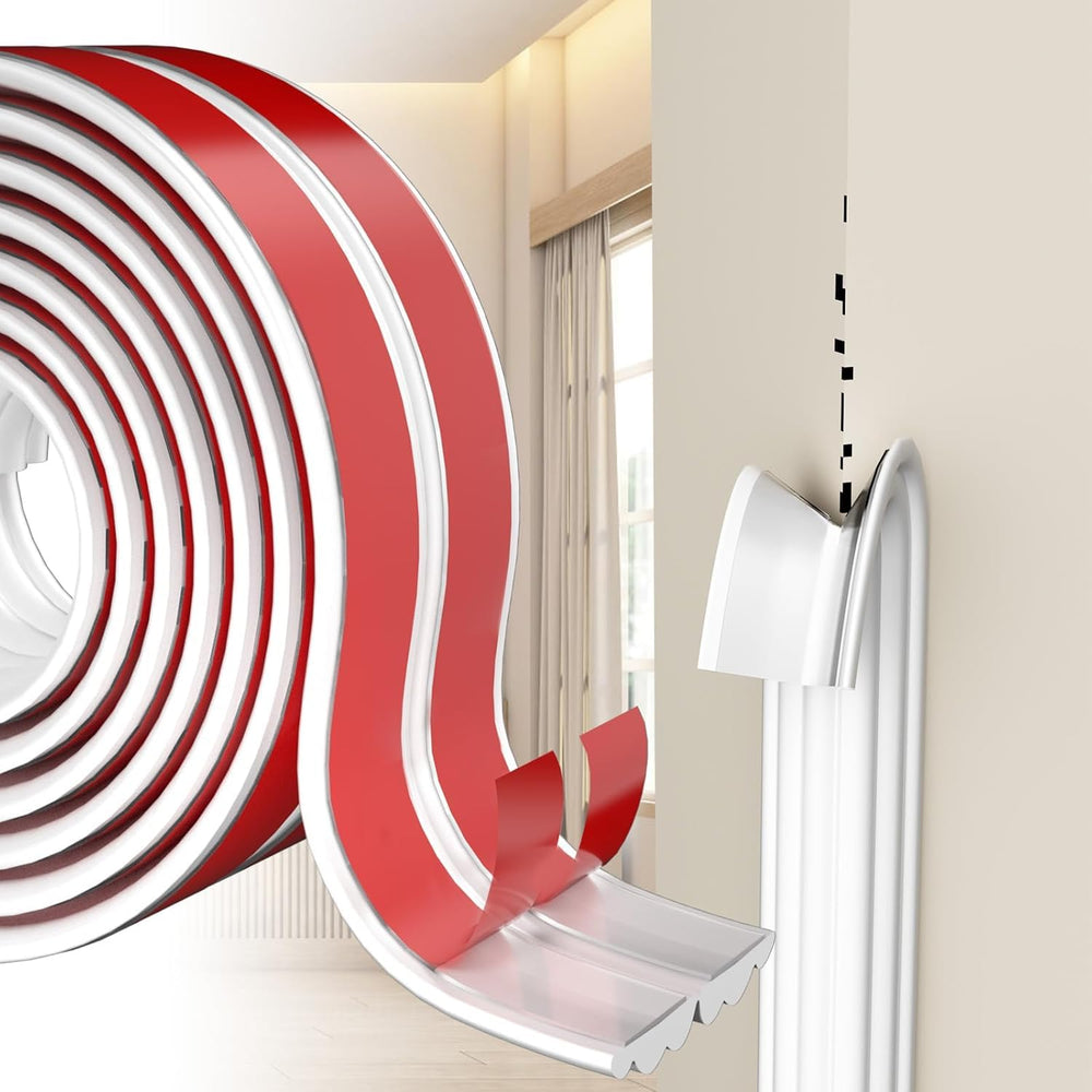 Nayotaa wall corner protector in white guards walls and furniture edges.