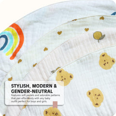 Naznooz four-pack bibs with reversible design for versatile wear