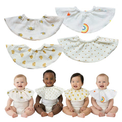 Naznooz soft absorbent bibs in pastel muslin for everyday mealtime protection