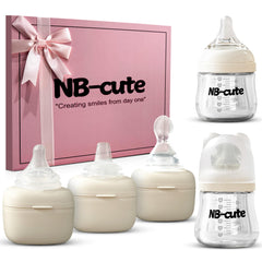 NB-cute 4oz anti-colic glass bottle with vent for newborn feeding